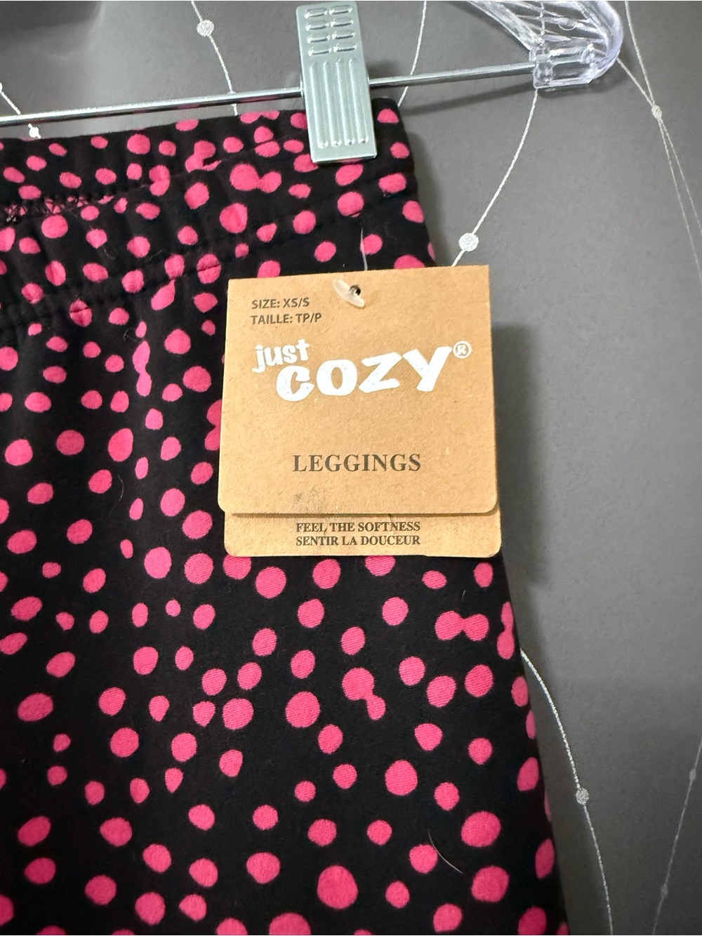 Just Cozy Pink Polka Dot Leggings